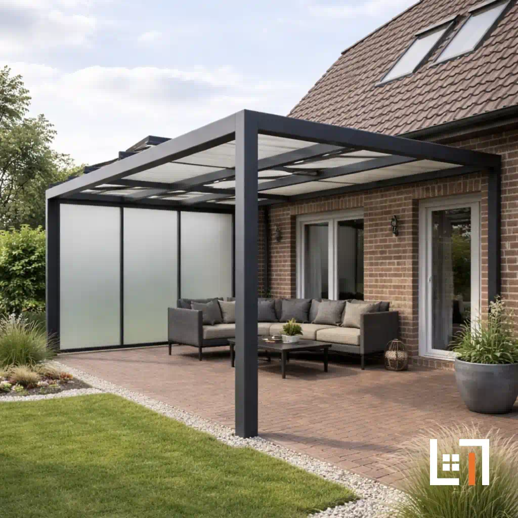 Terrassenüberdachung mit Sonnenschutz